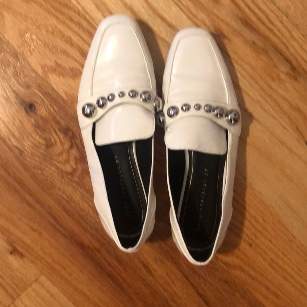 Zara studded patent loafers